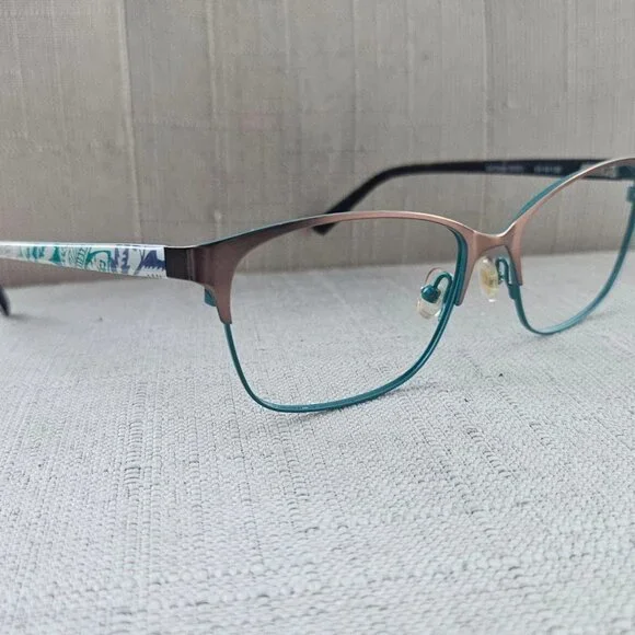 Vera Bradley Women Eyeglasses Frame Brown/Turquoise SANTIAGO Glasses SHARON - Picture 2 of 12